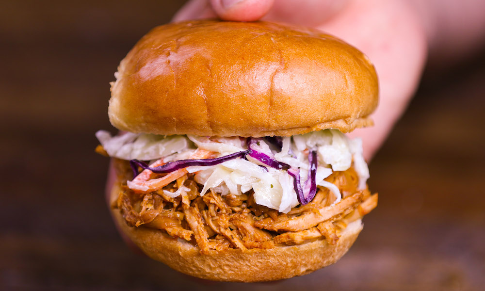 Slow Cooker Pulled Pork Sandwich with Cole Slaw