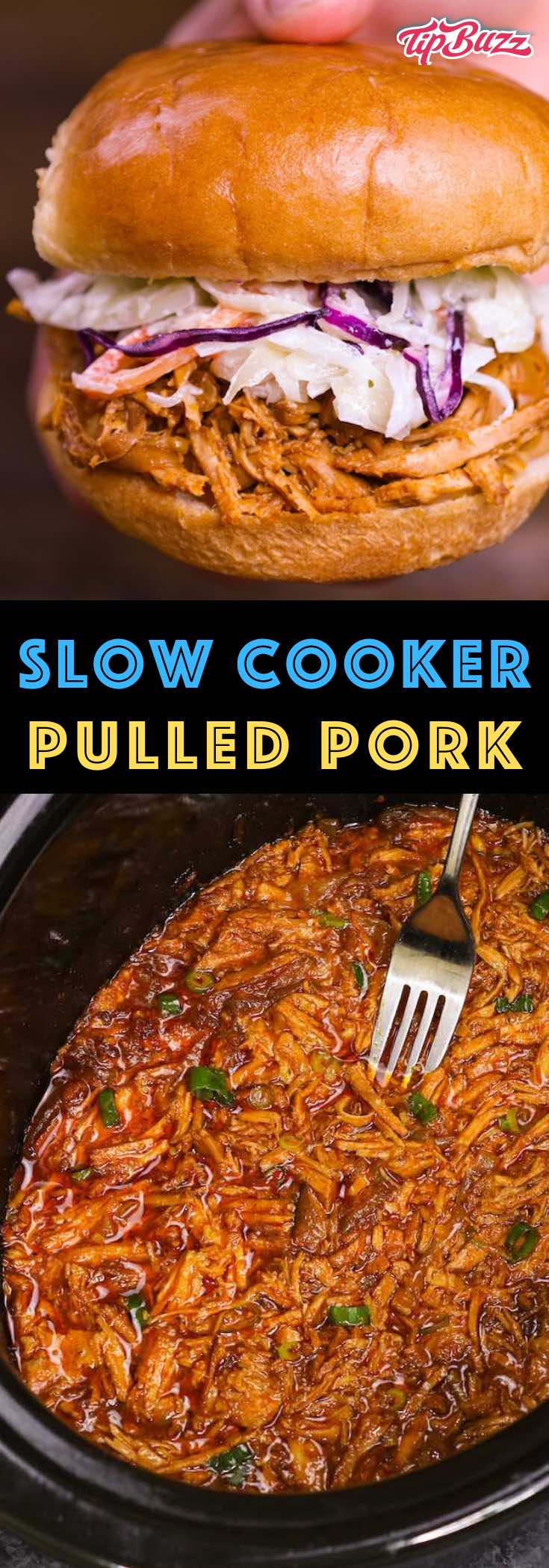 This Slow Cooker Pulled Pork is the tenderest and most flavorful homemade barbecue with no smoking required. It’s a budget-friendly meal that's easy to make with only 10 minutes of prep. Perfect for a party! #SlowCookerPulledPork