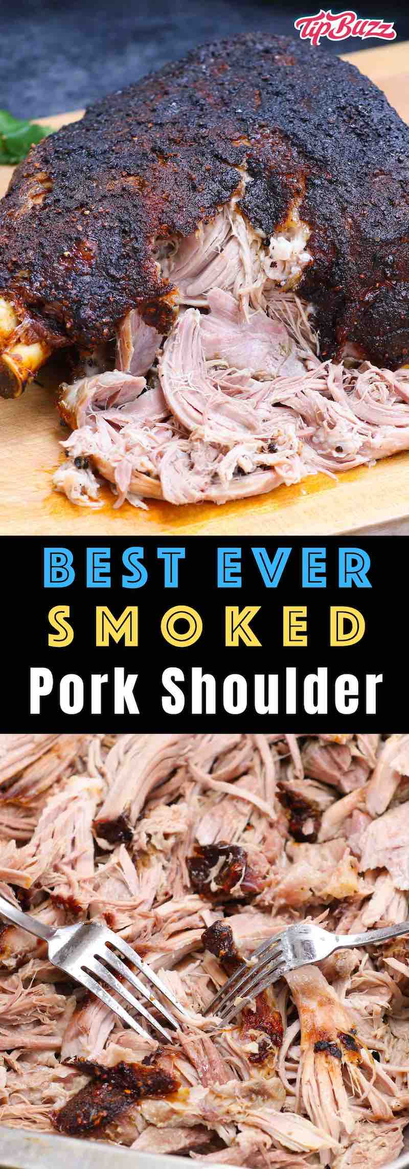 Smoked Pork Shoulder that's tender, flavorful and perfect for pulled pork! Learn how to make it including smoking times and temperatures. #smokedpork