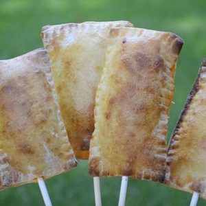 Pasta pockets served on sticks for a State Fair inspired snack