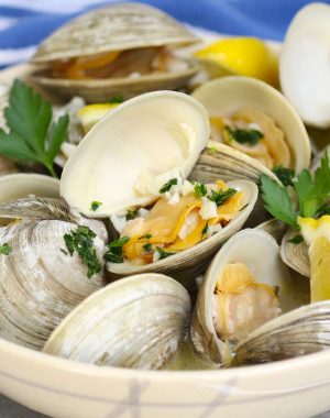 Steamed little neck clams