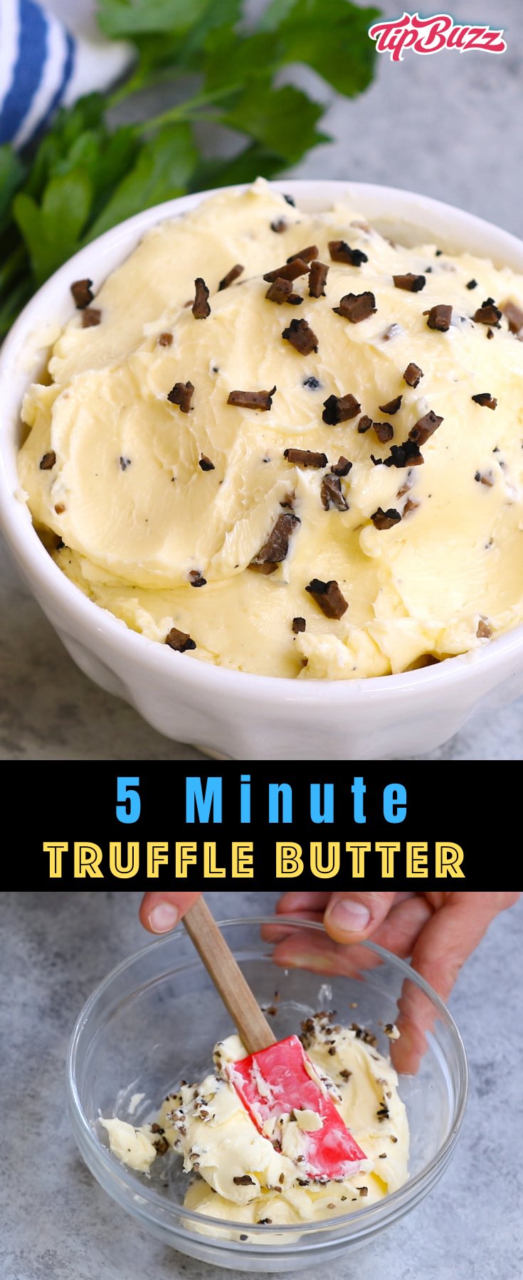 This homemade truffle butter recipe is easy to make with just 3 ingredients! You can use black or white truffles depending on your preference. Use it on steak, seafood, poultry, vegetables, pasta and more!