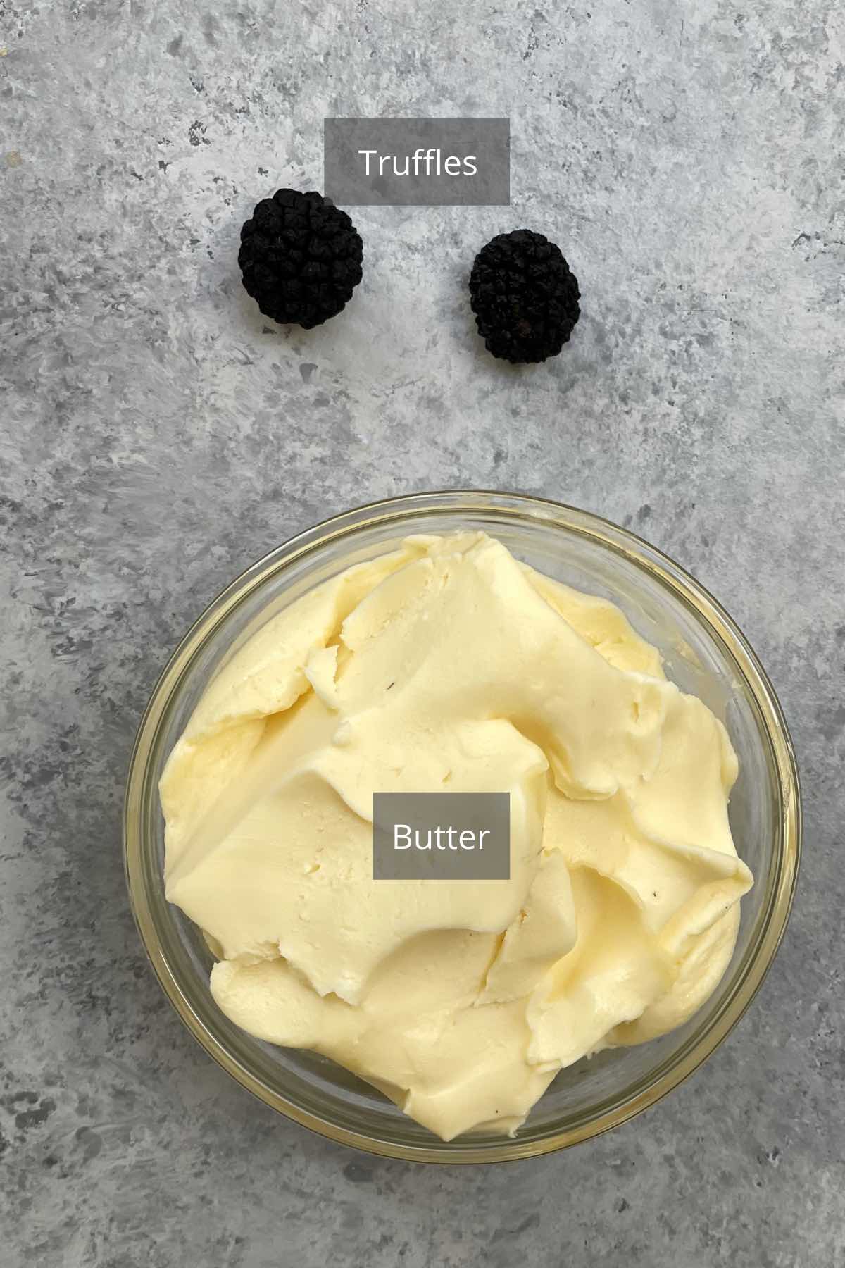 Truffle butter ingredients.
