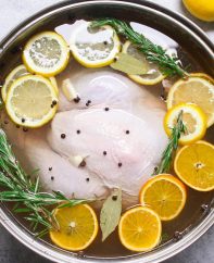 A great turkey brine is the first step to getting tender and juicy turkey, whether roasted or smoked. Learn how to brine a turkey with this quick and easy recipe made with salt, water, brown sugar, apple cider vinegar, citrus, and aromatics. No more dried-out turkey!