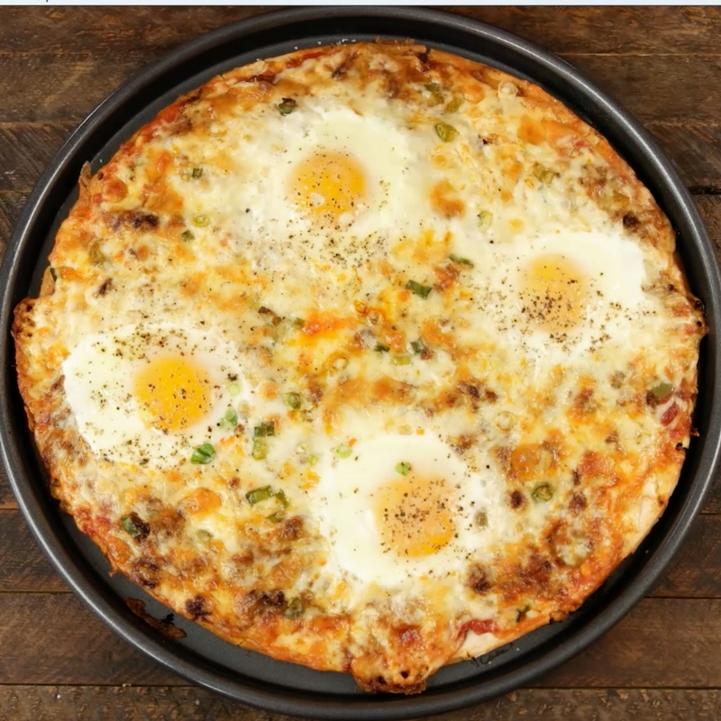 Sausage Breakfast Pizza (Turbo Cooker) - 001, I made in my …