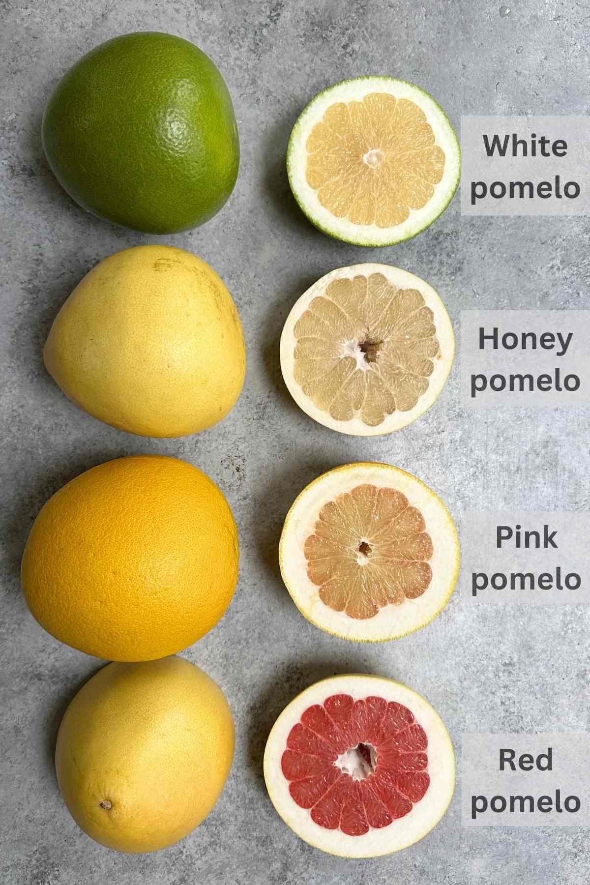 Different pummelo fruit