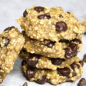 These Banana Oatmeal Cookies are chewy and soft, made with 3 ingredients: bananas, oats and chocolate chips