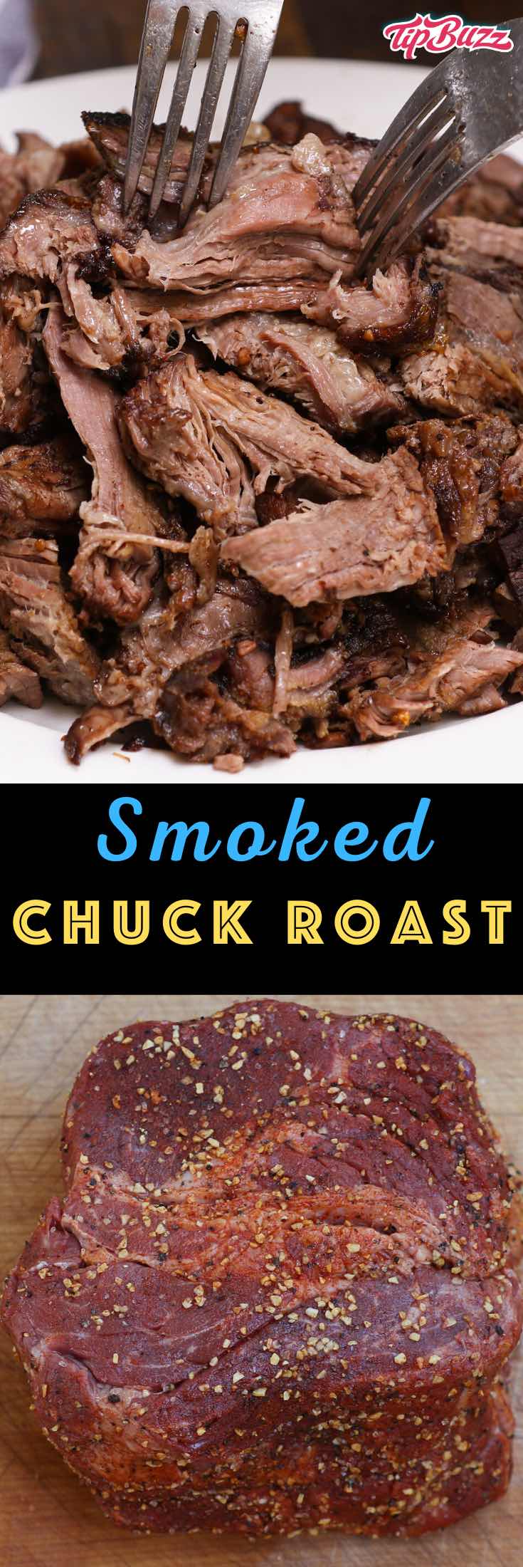 Smoked Chuck Roast that melts in your mouth with irresistible smokey flavors! This BBQ is easy to make and budget-friendly too! #smokedchuckroast #beefbarbecue